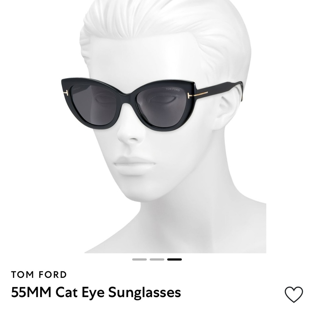 Tom Ford Black Cat Eye Sunglasses 55MM